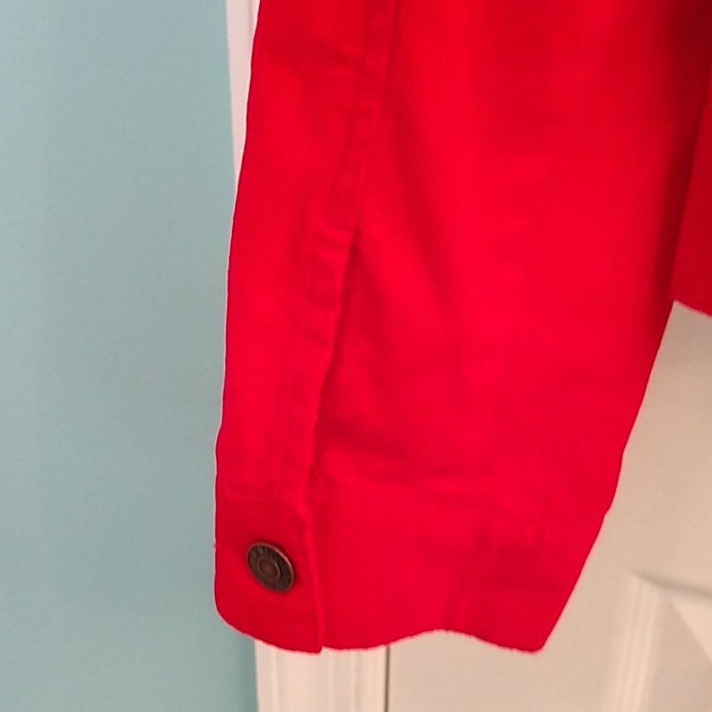 Red Corduroy Button Down Jacket - image 7